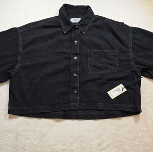 AGOLDE Rona Denim Shirt Black Size Medium MSRP: $230.00 NWT